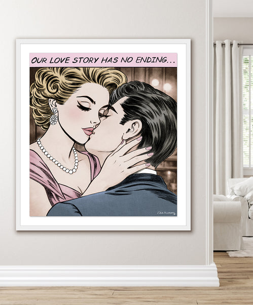 king of pop art nelson de la nuez love story couple romance kiss