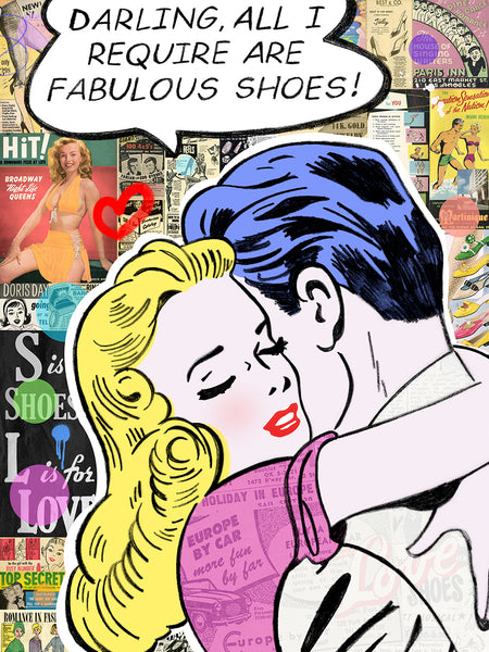 king of pop art nelson de la nuez material girl print fabulous shoes shopping fashion couple