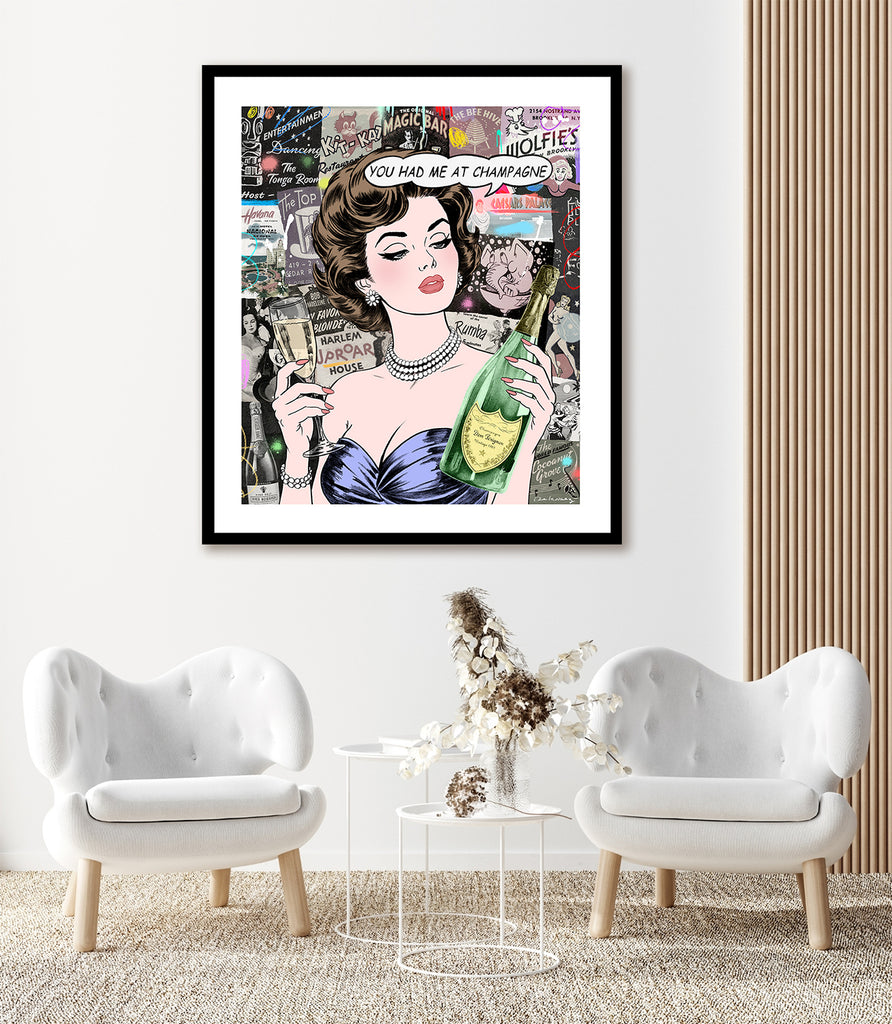 King of Pop Art Nelson De La Nuez - Signed Fine Art Print: Custom Framed or Unframed - more bubbly champagne champs travel luxury more bubbly