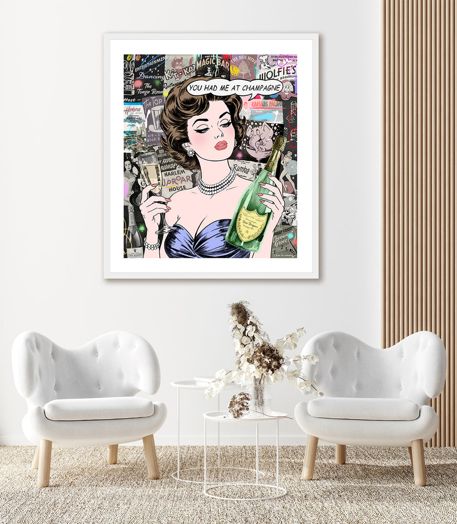 King of Pop Art Nelson De La Nuez - Signed Fine Art Print: Custom Framed or Unframed - more bubbly champagne champs travel luxury more bubbly