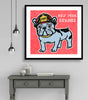 new york nyc ny fireman firemen fdny bulldog dog 9/11