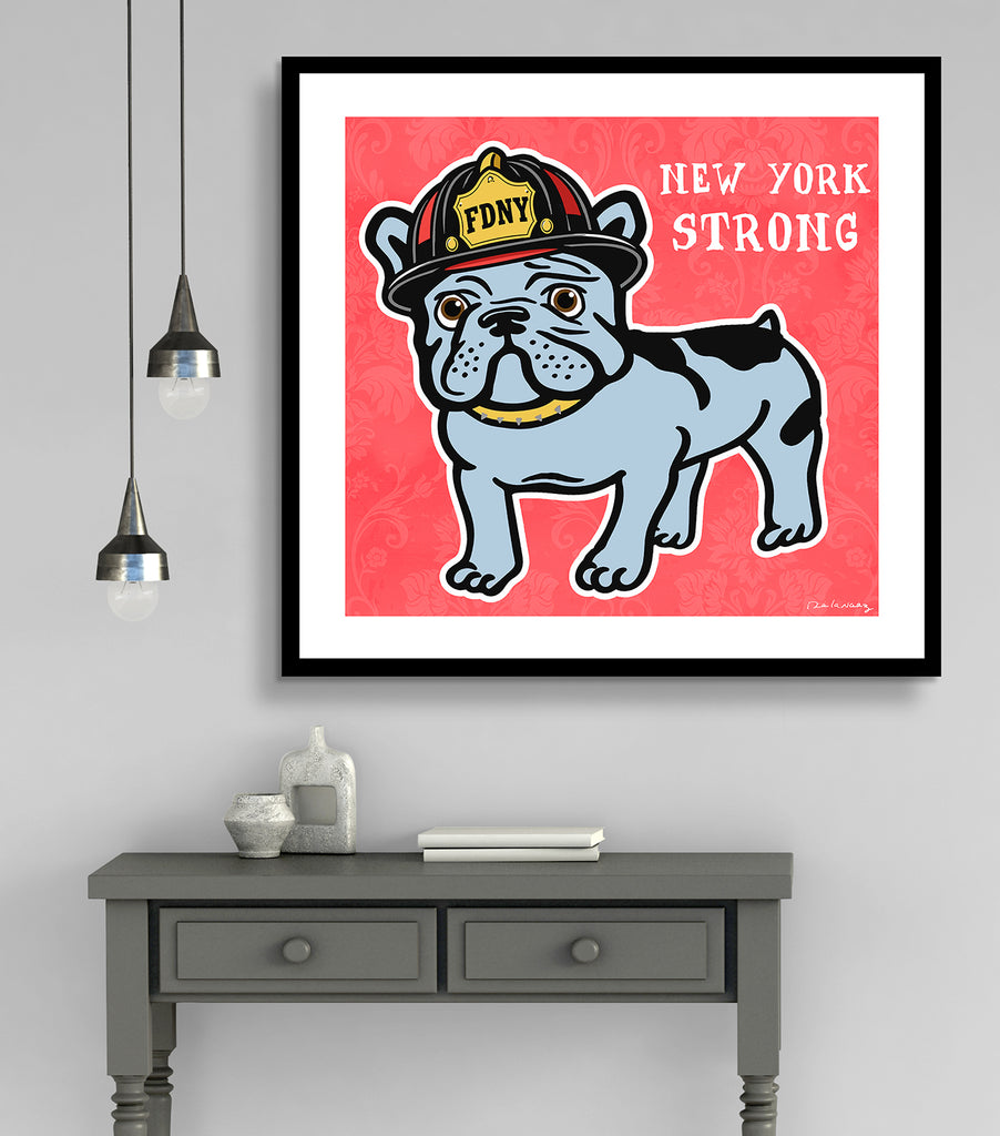 new york nyc ny fireman firemen fdny bulldog dog 9/11