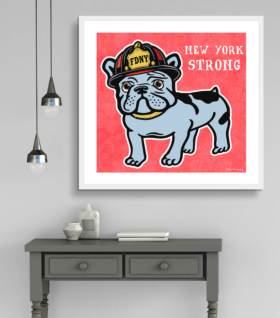 new york nyc ny fireman firemen fdny bulldog dog 9/11