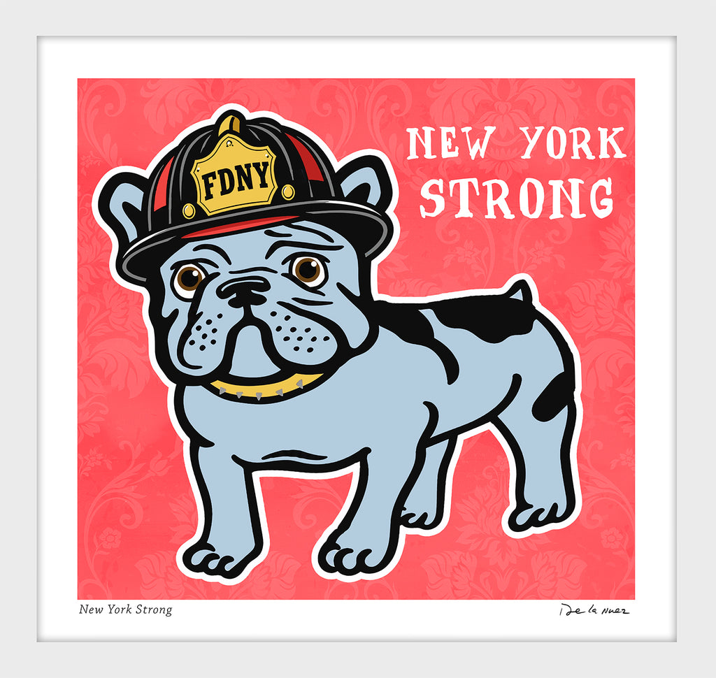 new york nyc ny fireman firemen fdny bulldog dog 9/11