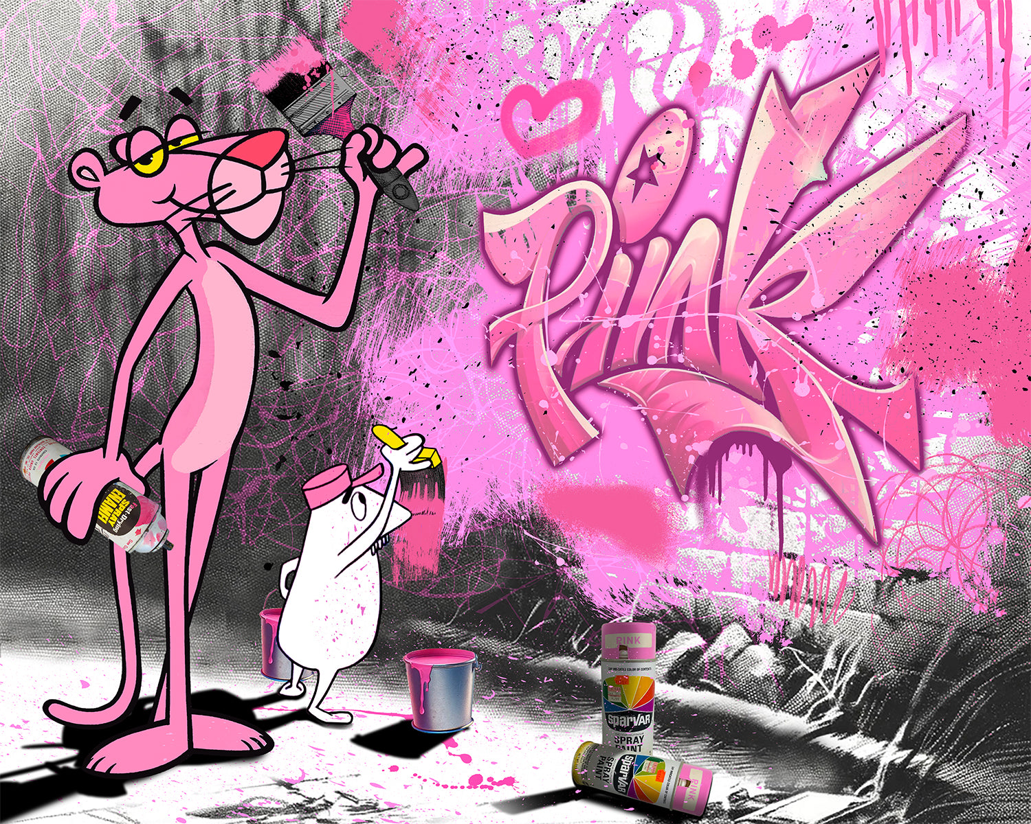 Painting the Town Pink Print | Nelson De La Nuez The King of Pop