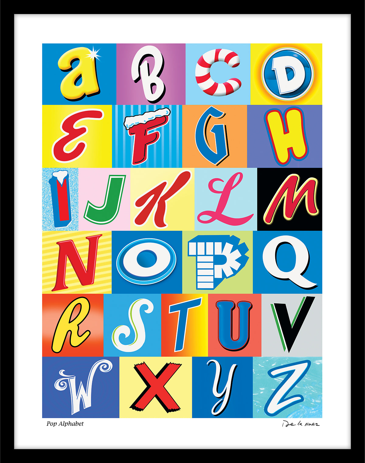Pop Alphabet Print | Nelson De La Nuez The King of Pop Art