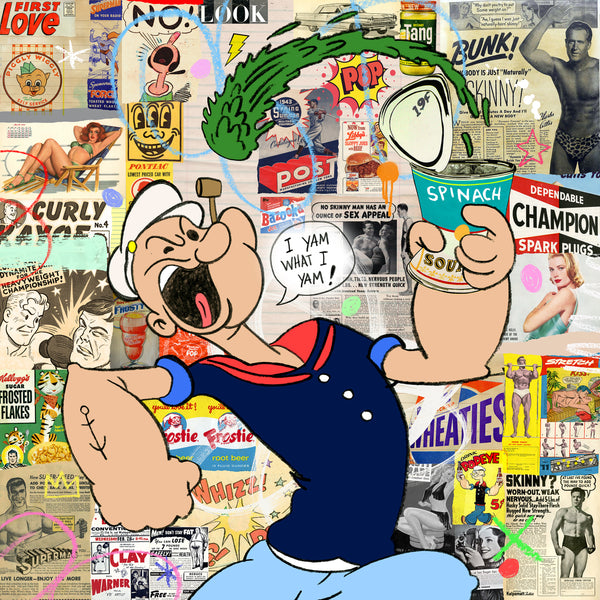 king of pop art nelson de la nuez sailor man popeye vintage cartoon ads