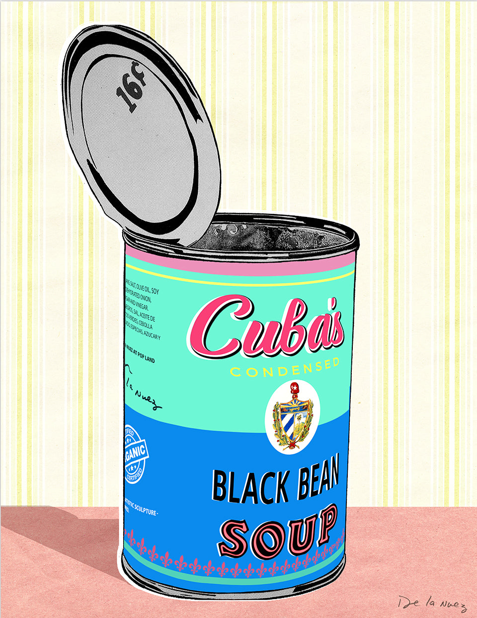 king of pop art nelson de la nuez soup of the day print cuba cuban black bean
