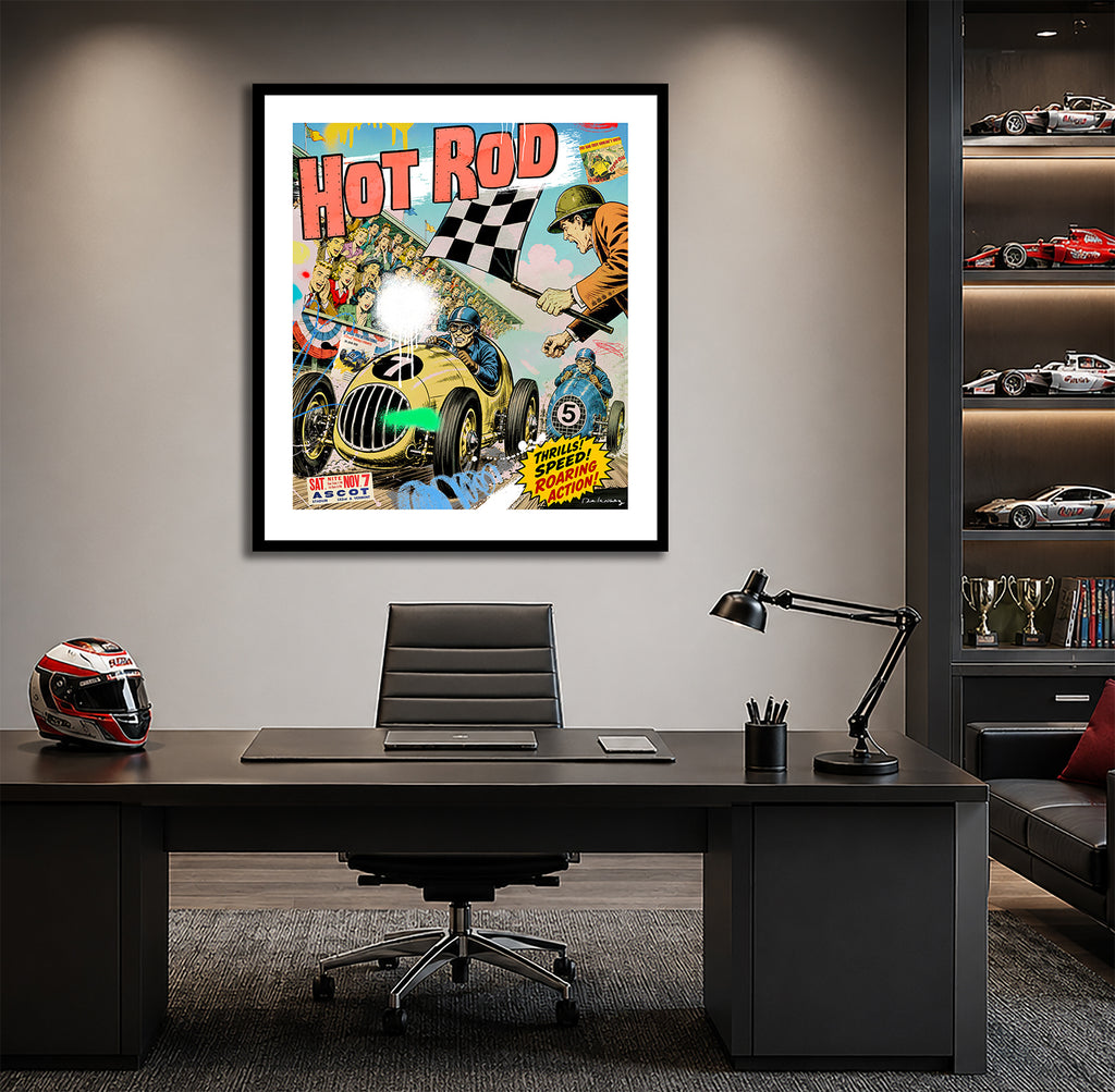 King of Pop Art Nelson De La Nuez auto racing speed demons car retro cars comics 