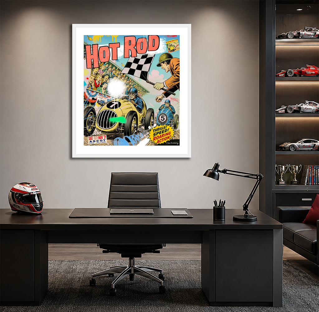 King of Pop Art Nelson De La Nuez auto racing speed demons car retro cars comics 