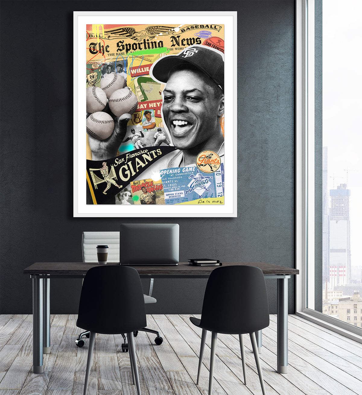 The Say Hey Kid (Willie Mays) - Mixed Media - FRAMED, Signed