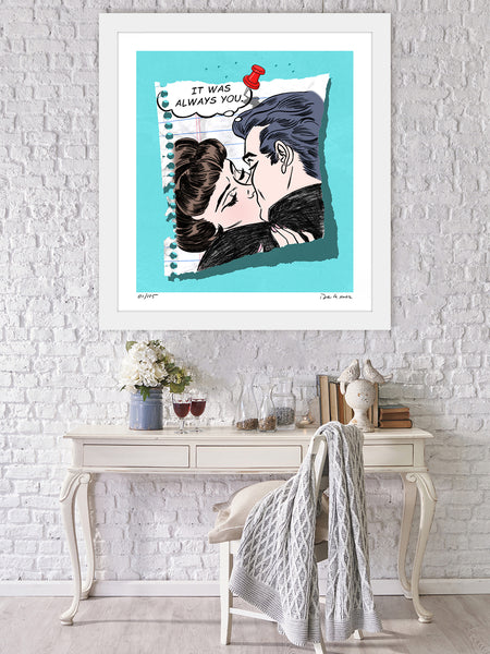 king of pop art nelson de la nuez it was always you framed limited edition love couple romance kiss thumbtack