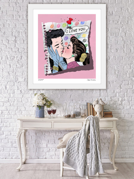 king of pop art nelson de la nuez i love you limited edition romance couple kiss