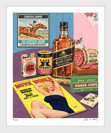 marilyn monroe retro mens vices cocktail whiskey gambling horses King of Pop Art Nelson De La Nuez pop art man cave art 
