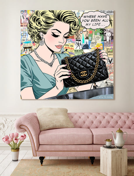 chanel bag material girl paris shopping nelson de la nuez painting