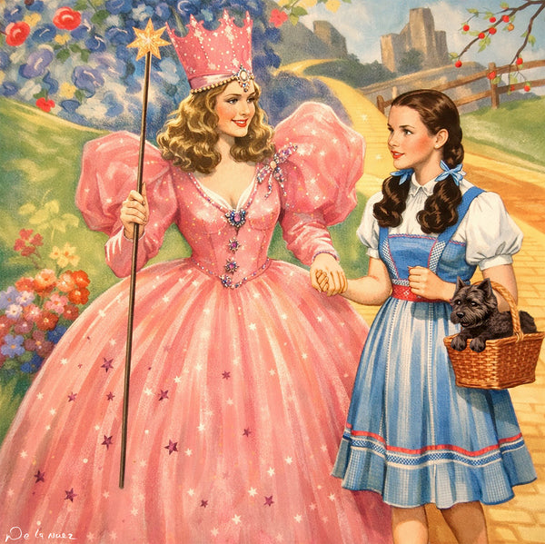 King of Pop Art Nelson De La Nuez - Signed Fine Art Print: Custom Framed or Unframed - Welcome to Oz Wizard of Oz Dorothy Glinda the Good Witch Toto Yellow Brick Road