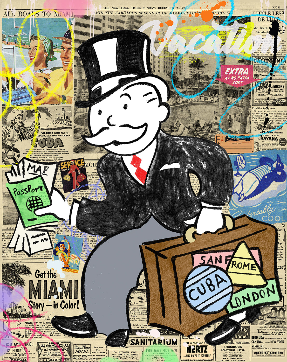 World Traveler Print | Nelson De La Nuez The King of Pop Art