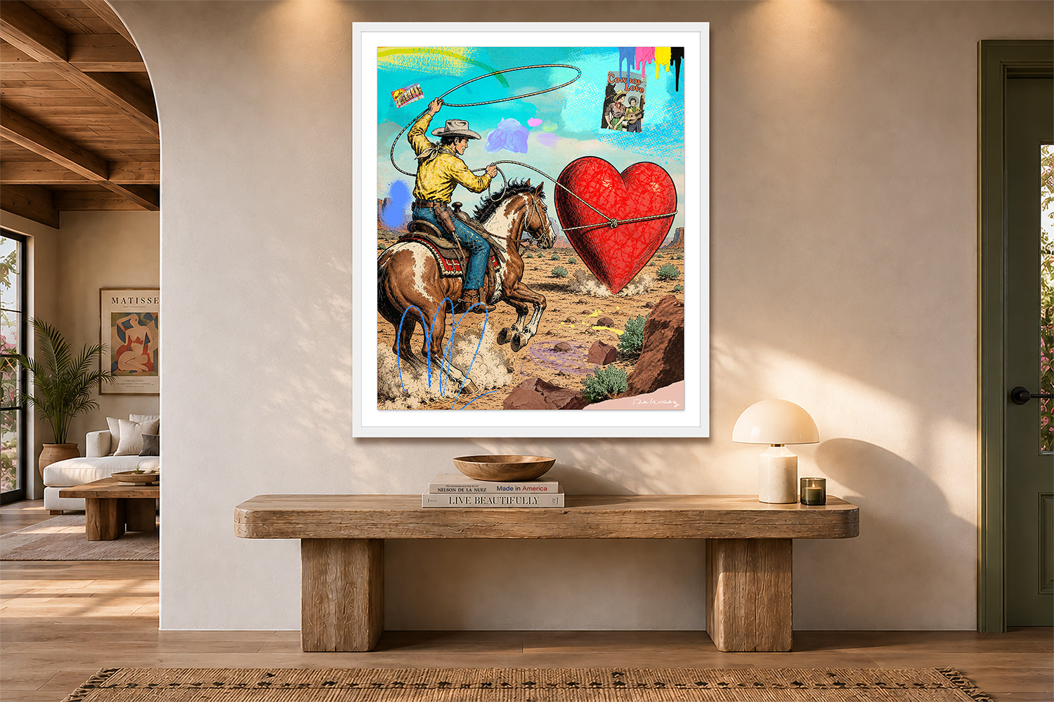 western humor cowboy nelson de la nuez pop art romance captured my heart