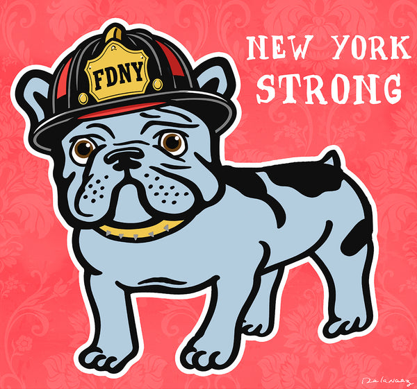 new york nyc ny fireman firemen fdny bulldog dog 9/11