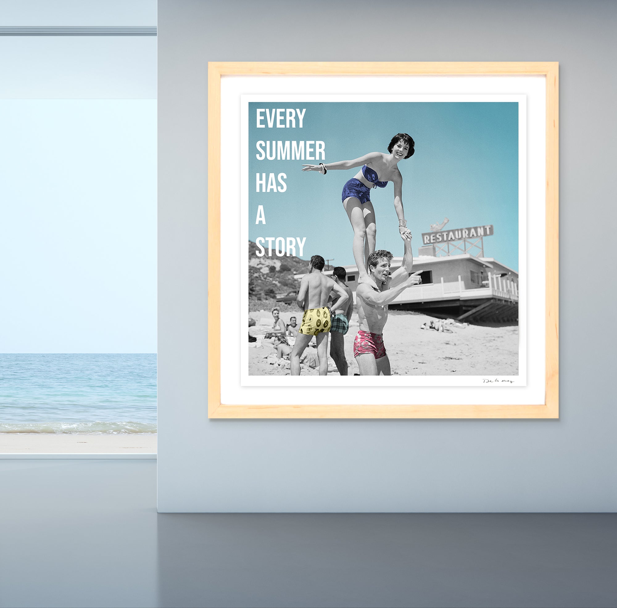 every summer beach series beach house pop art vintage