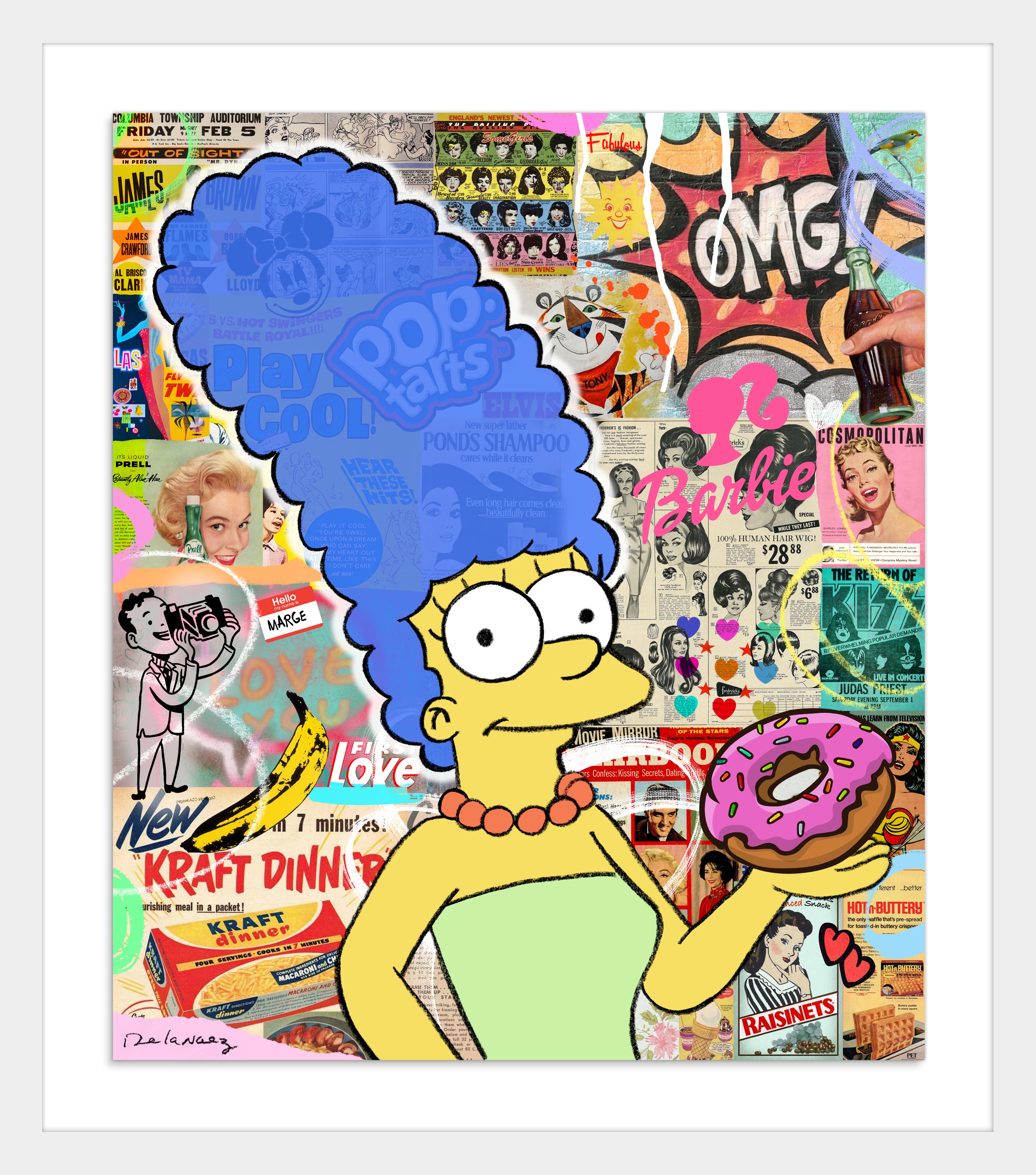 marge Simpson just fabulous mixed media desserts donuts
