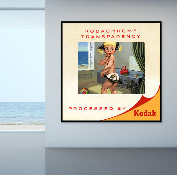 king of pop art nelson de la nuez vintage kodachrome slide beach baby