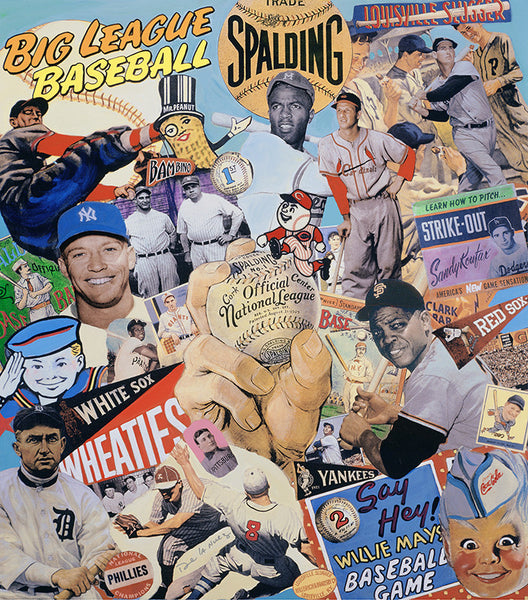 Play Ball baseball Nelson De La Nuez King of Pop art painting print vintage sports
