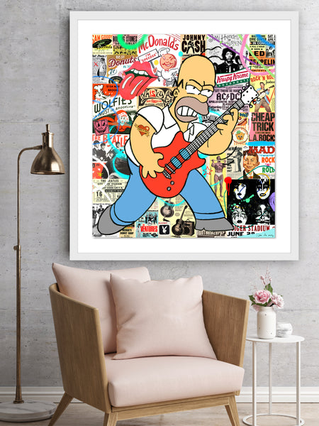 king of pop art nelson de la nuez rock and roll homer simpson electric guitar music band