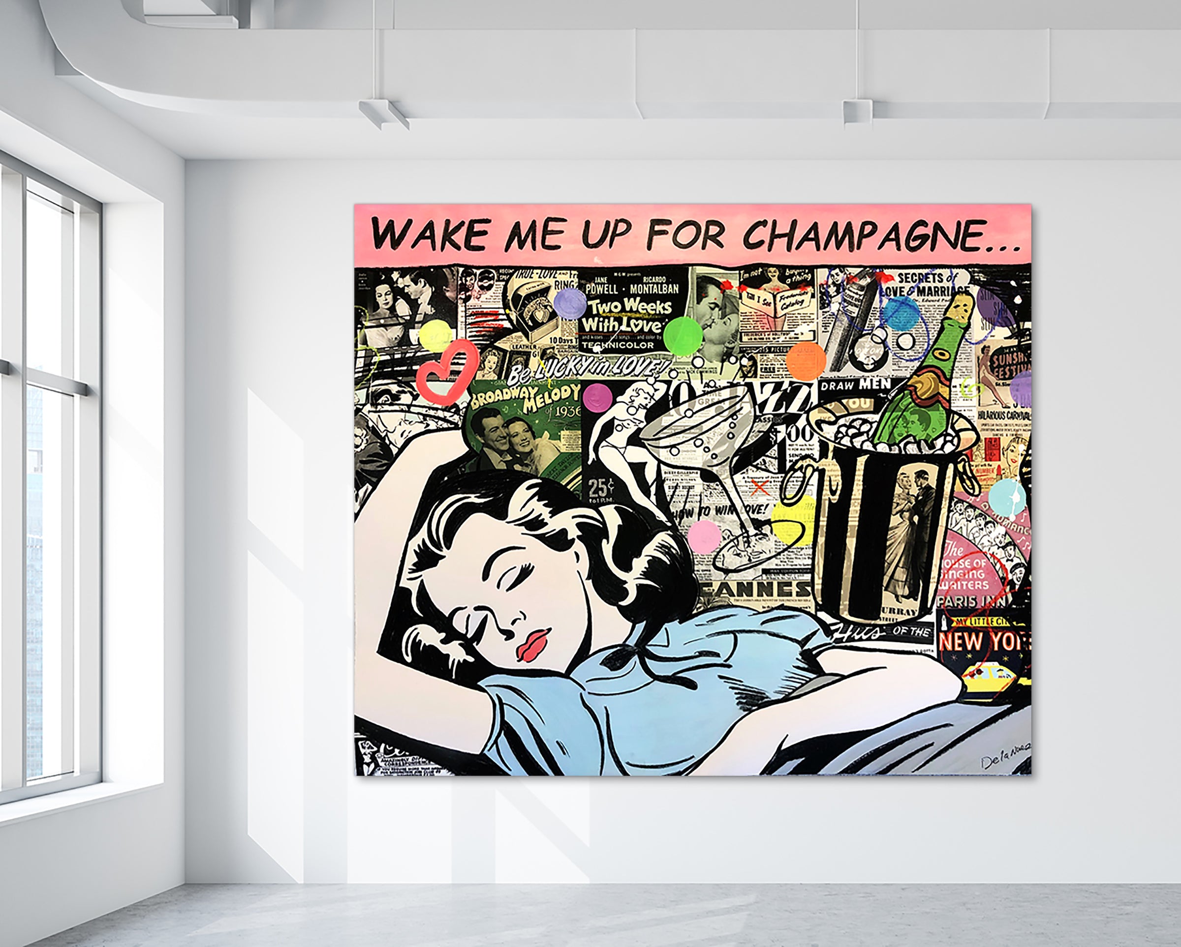 champagne sweet dreams de la nuez pop art paintinf cocktais vintage ads