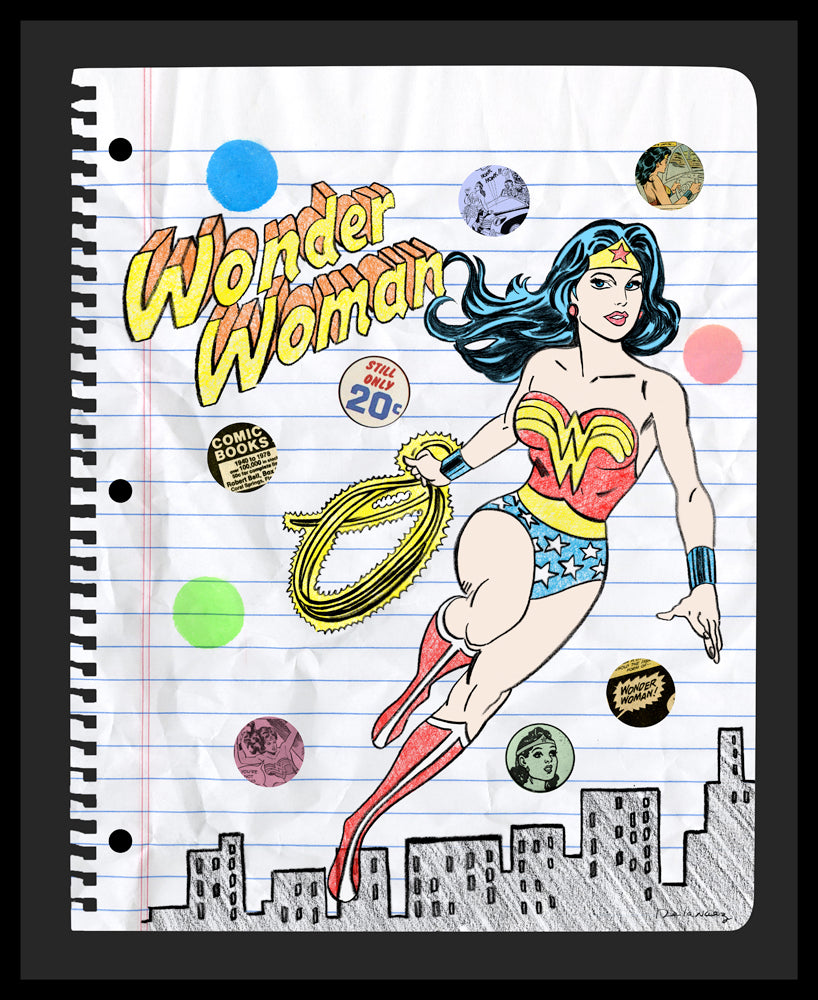 Wonder Woman Mixed Media - FRAMED, Signed