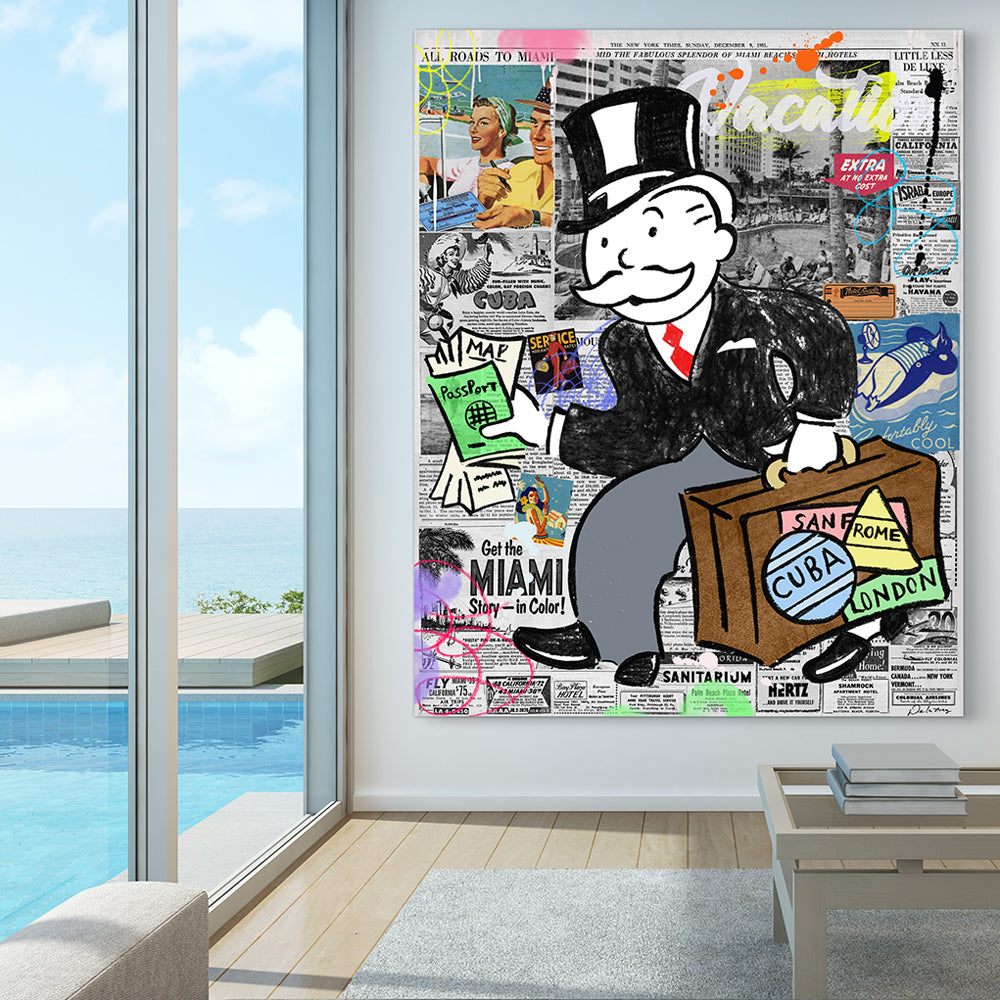 king of pop art nelson de la nuez world traveler monopoly travel vacation
